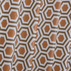SAIMAZ waterproof shower curtain showing stitched steel eyelets