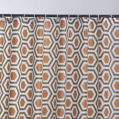 SAIMAZ waterproof shower curtain hanging in a bathroom