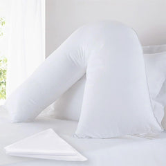 V Shaped Pillow with Free Case, Hollowfibre Filled Polycotton Case £14.99 Original price was: £14.99.£9.99Current price is: £9.99. inc. VAT