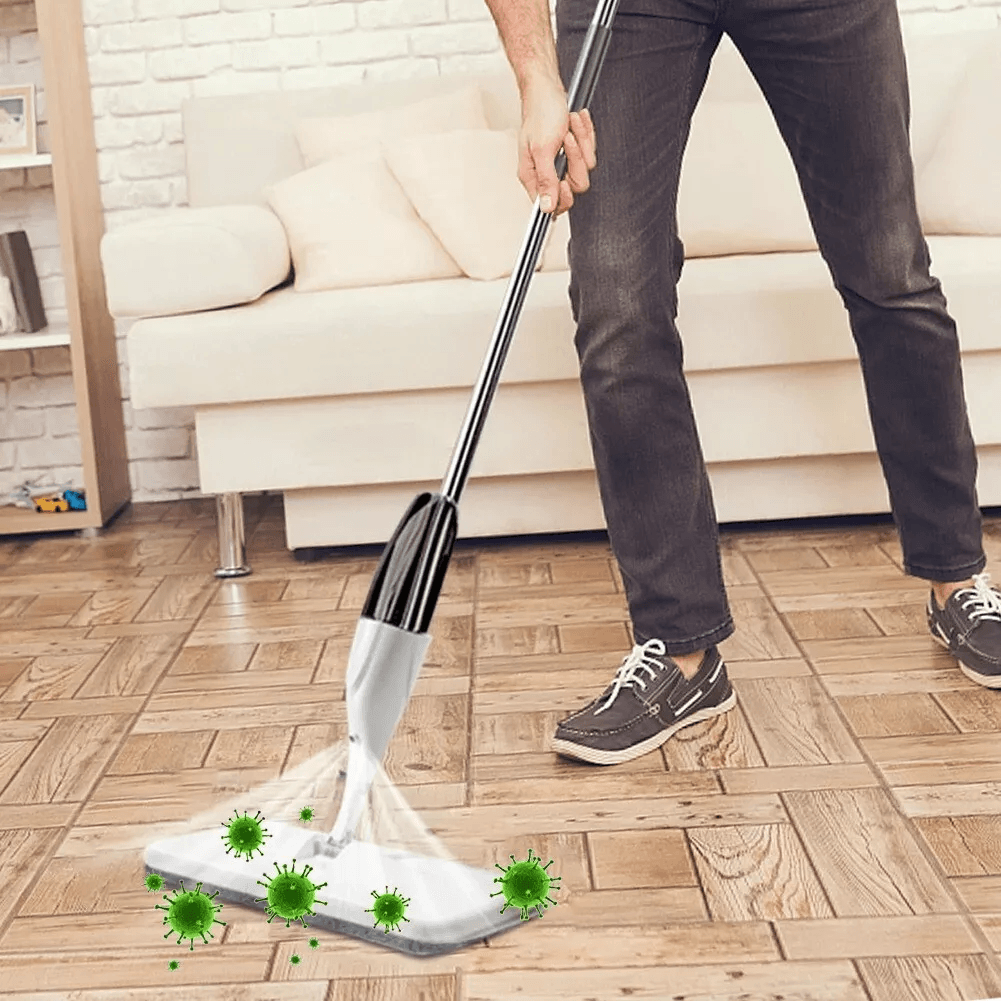 SAIMAZ spray mop set close-up of microfiber pad attachment
